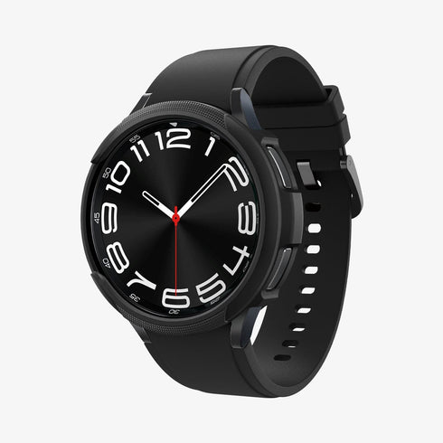 ACS06394 - Galaxy Watch 6 Classic (47mm) Case Liquid Air in matte black showing the front